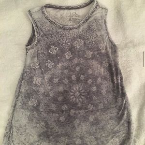 Vintage spiral design grey tanktop